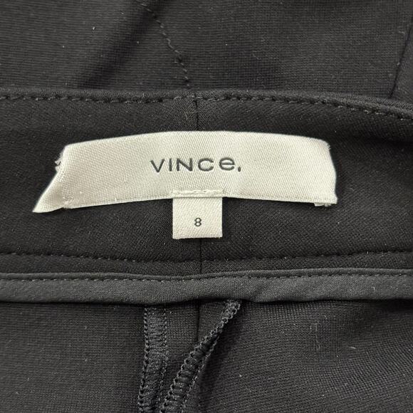 Vince Size 8 Black Ponte Knit Ankle Pants Stretch Career Packable - Picture 2 of 5